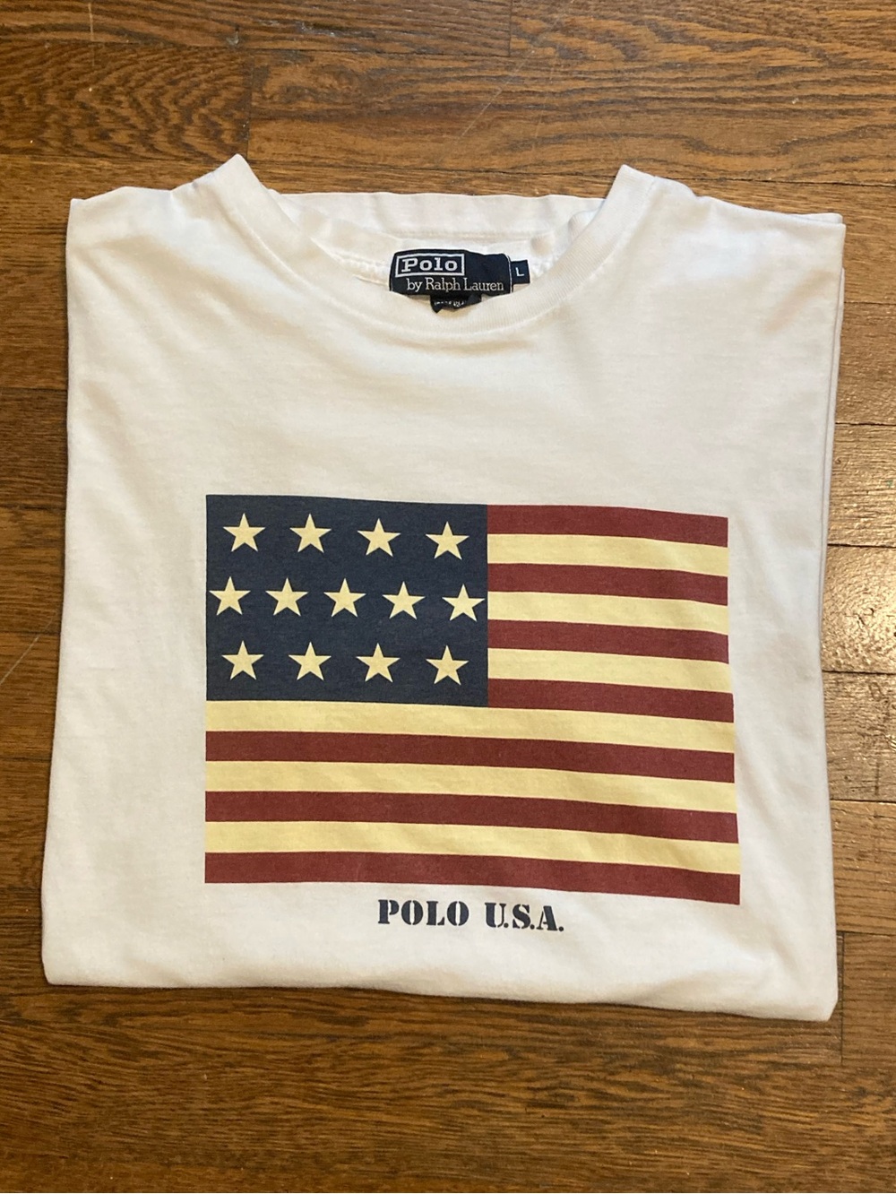 Vintage single stitch POLO RL American flag tee
